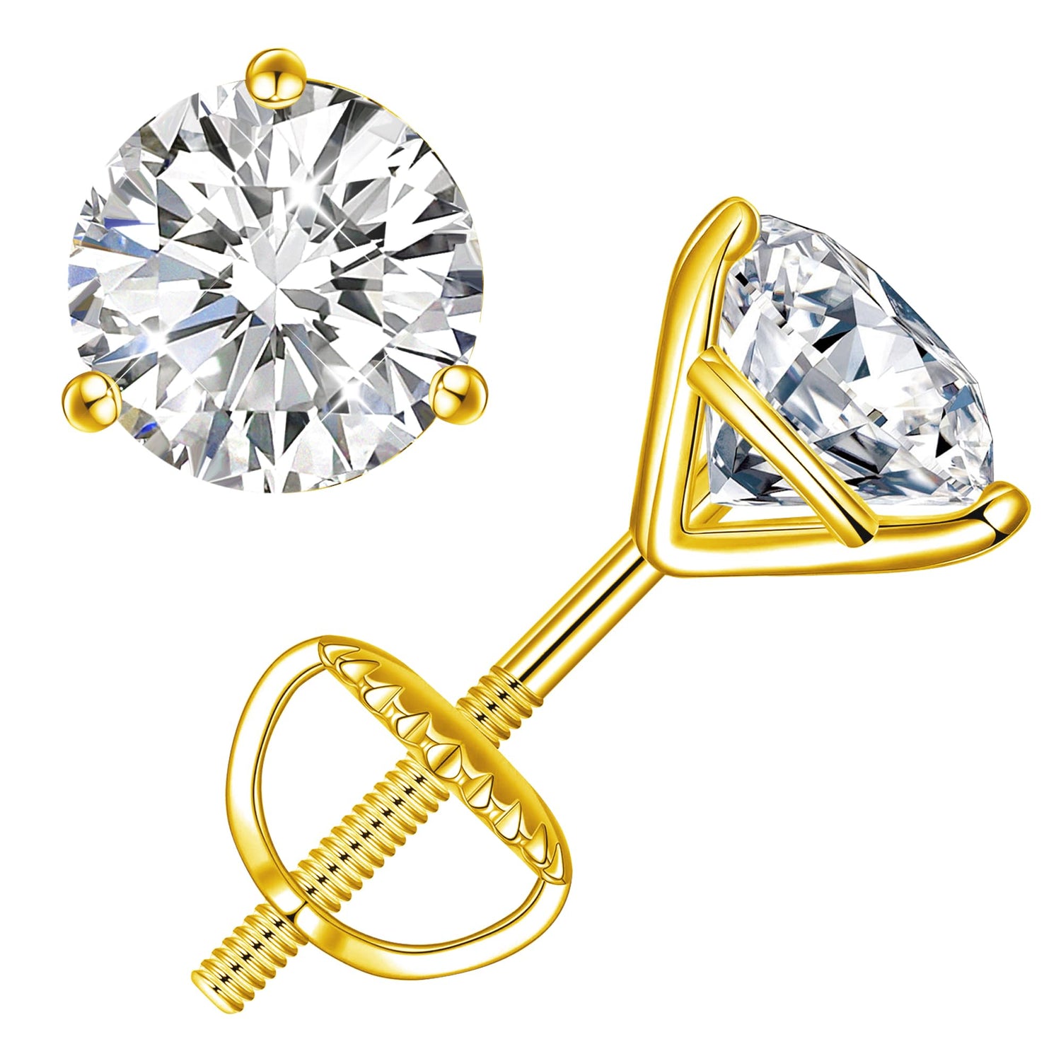 3-Prong Moissanite Earrings